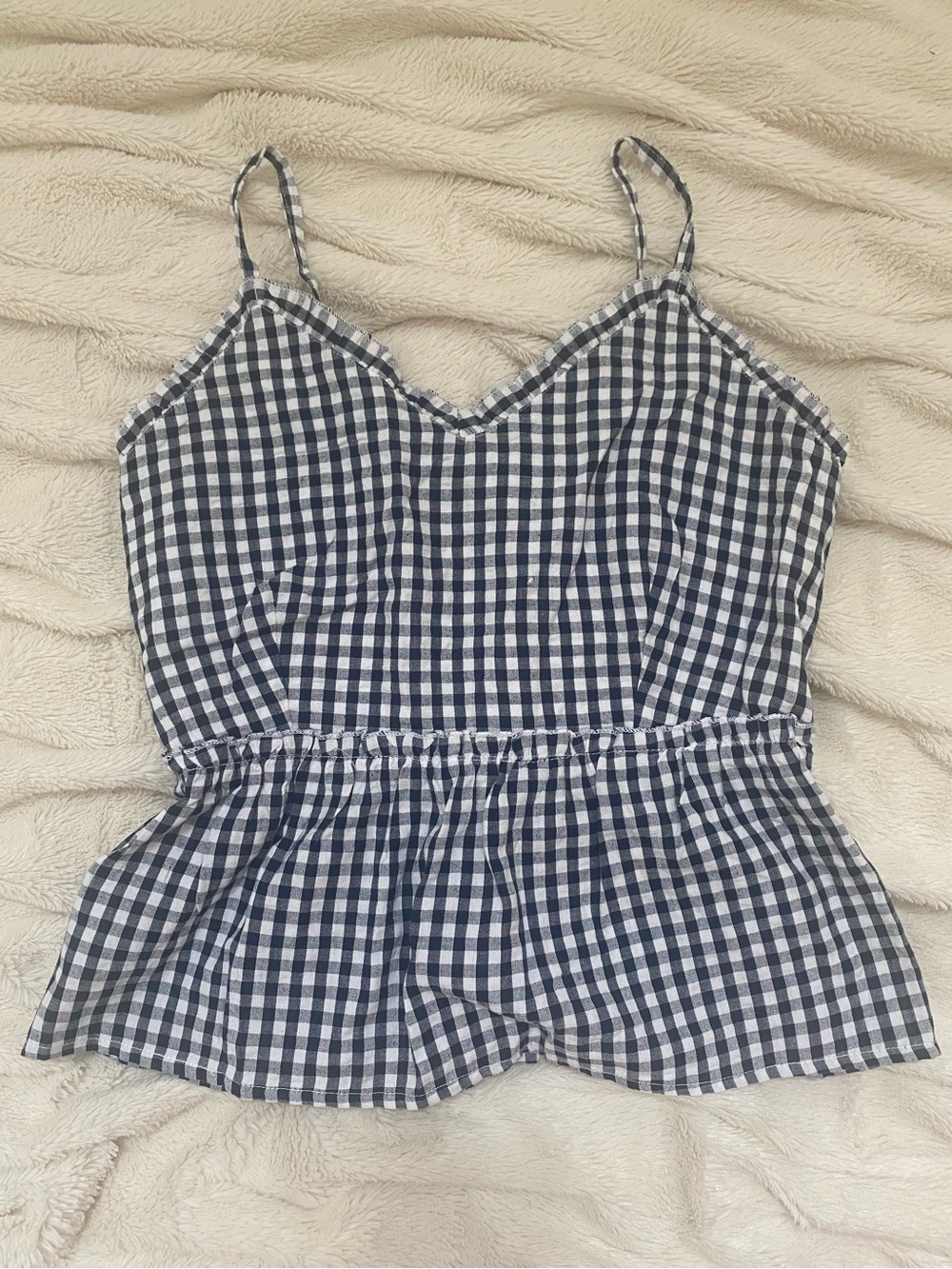 Sim & Sam gingham peplum tank Sz M